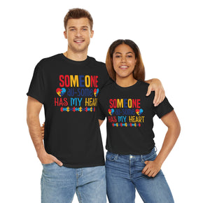 Someone Ausome Has My Heart Unisex Heavy Cotton Autism Tees