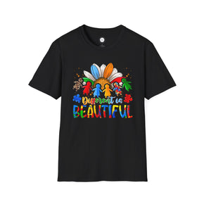 Different Is Beautiful  Unisex Soft style Autism Tees