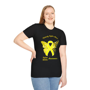 Spina Bifida Butterfly Ribbon Unisex Soft style Spina Bifida Tees