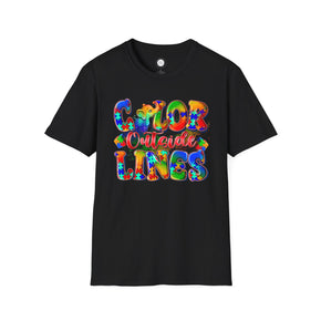 Color Outside The Lines Unisex Soft style Autism Tees