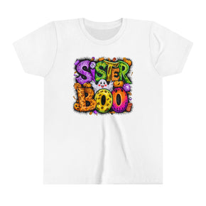 Sister Boo Youth Short Sleeve Happy Halloween Tee