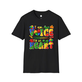 I am His Voice He Is My Heart Unisex Soft style Autism Tees