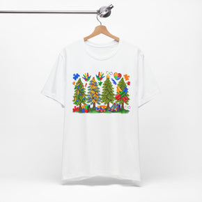 Autism Christmas Trees Unisex Jersey Short Sleeve Autism Tees