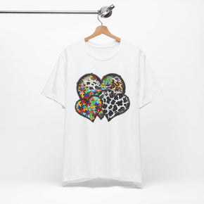 Hearts Unisex Jersey Short Sleeve Autism Tees